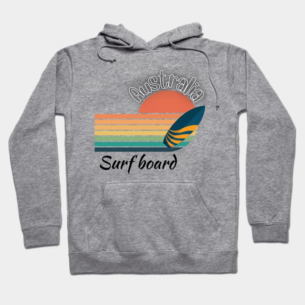 Australia surf board Hoodie by TeeText